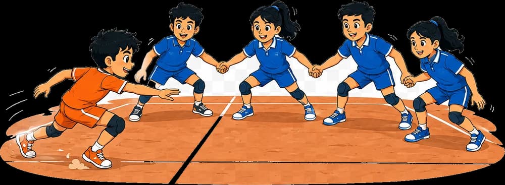 Children playing Kabaddi